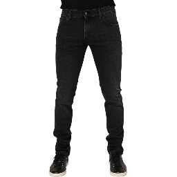Black Cotton Skinny Men Denim Trouser Jeans