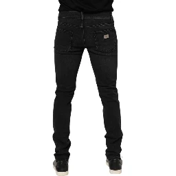 Black Cotton Skinny Men Denim Trouser Jeans