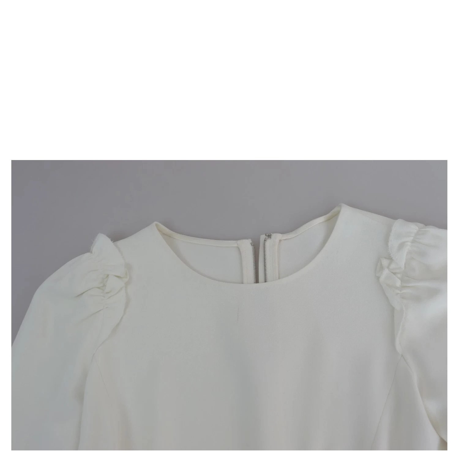 White Viscose Acetate Short Sleeve Blouse Top