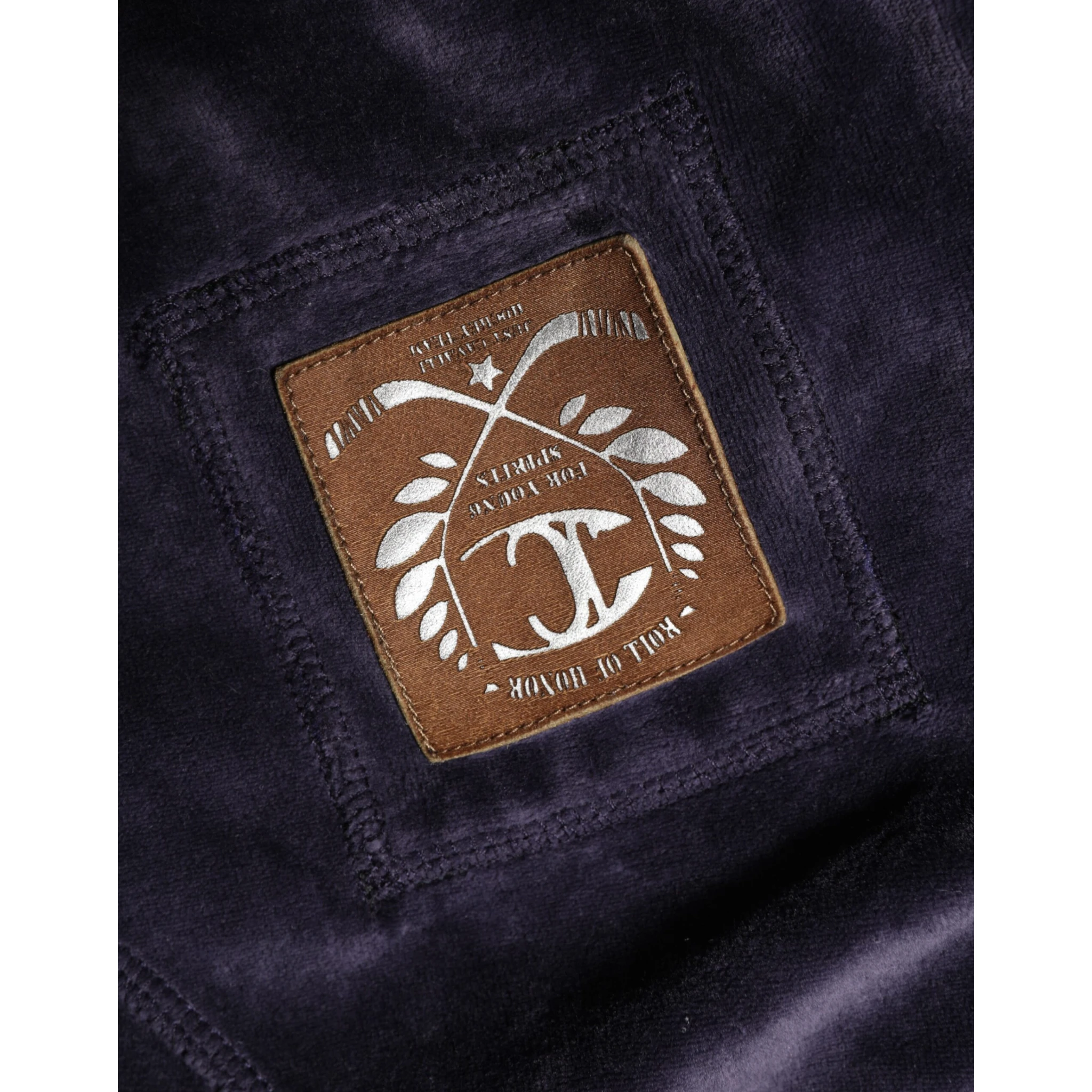 Purple Cotton Blend Velvet Zip-Up Hoodie Sweatshirt Sweater