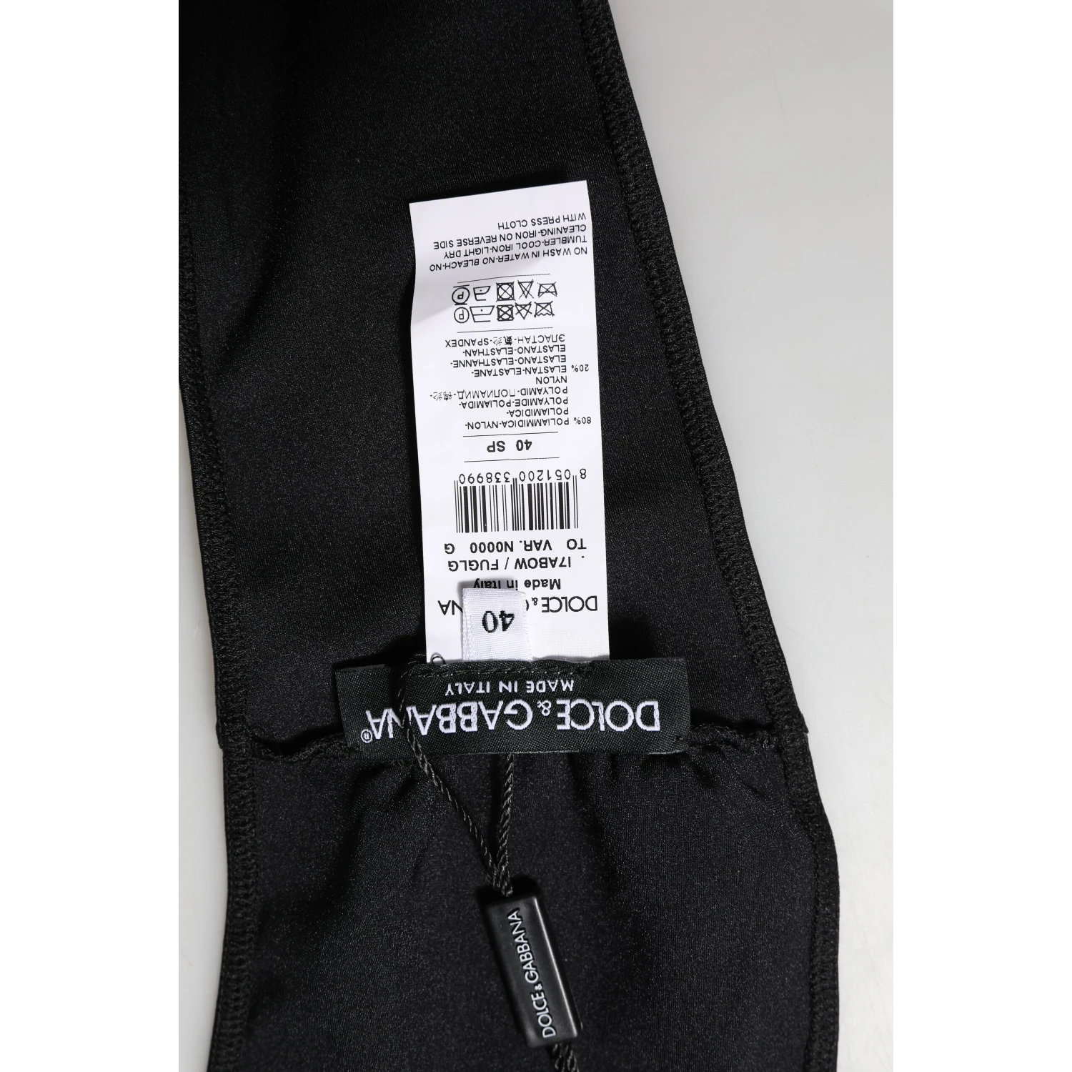 Black Nylon Blend Bandeau Strapless Tube  Top