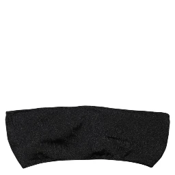 Black Nylon Blend Bandeau Strapless Tube  Top