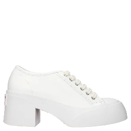 White Leather Platform Sneakers