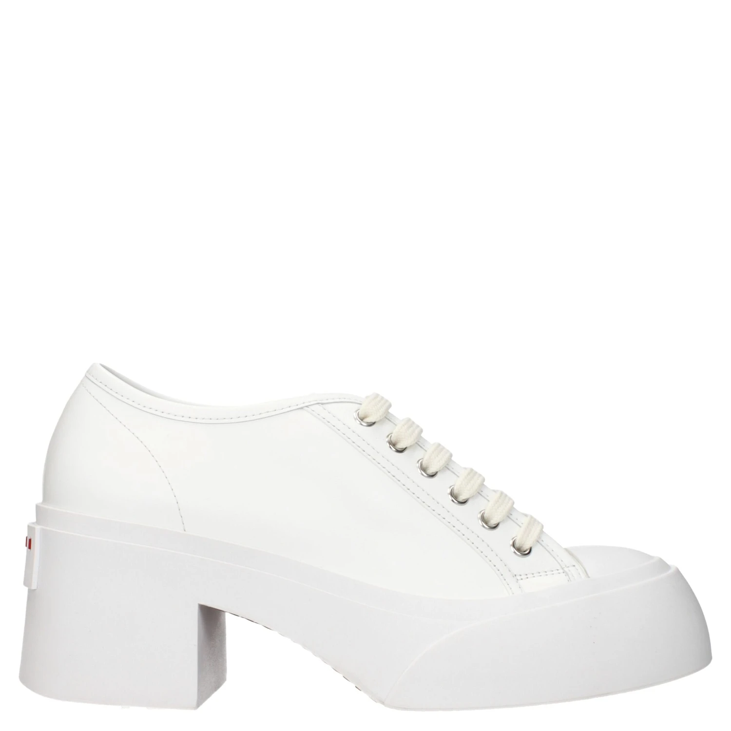 White Leather Platform Sneakers