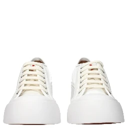 White Leather Platform Sneakers