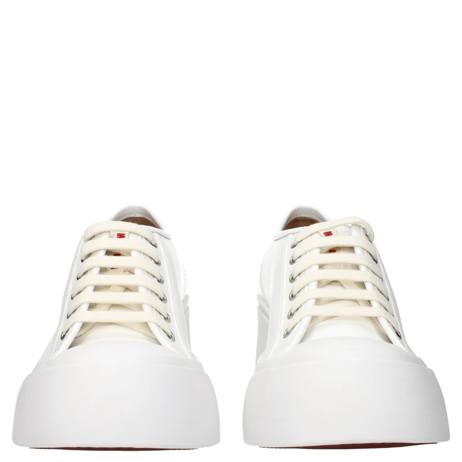 White Leather Platform Sneakers