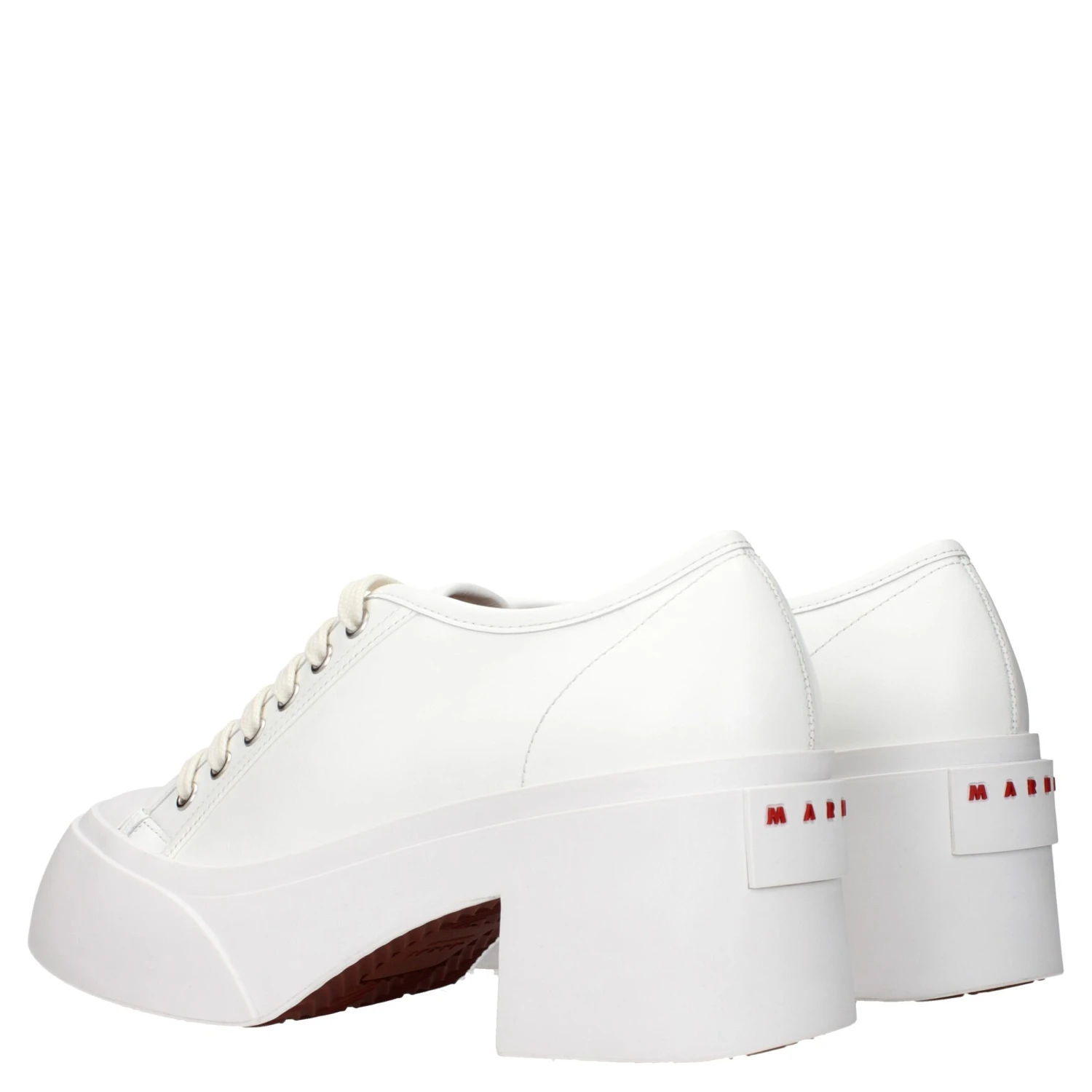 White Leather Platform Sneakers