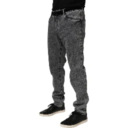 Gray Cotton Slim Fit Denim Trouser Jeans