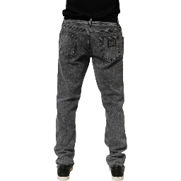 Gray Cotton Slim Fit Denim Trouser Jeans