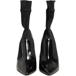 Black Stretch Stilettos Booties Socks Shoes