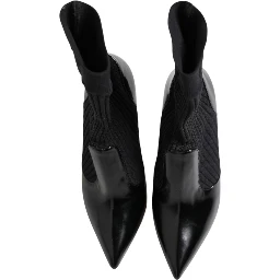 Black Stretch Stilettos Booties Socks Shoes