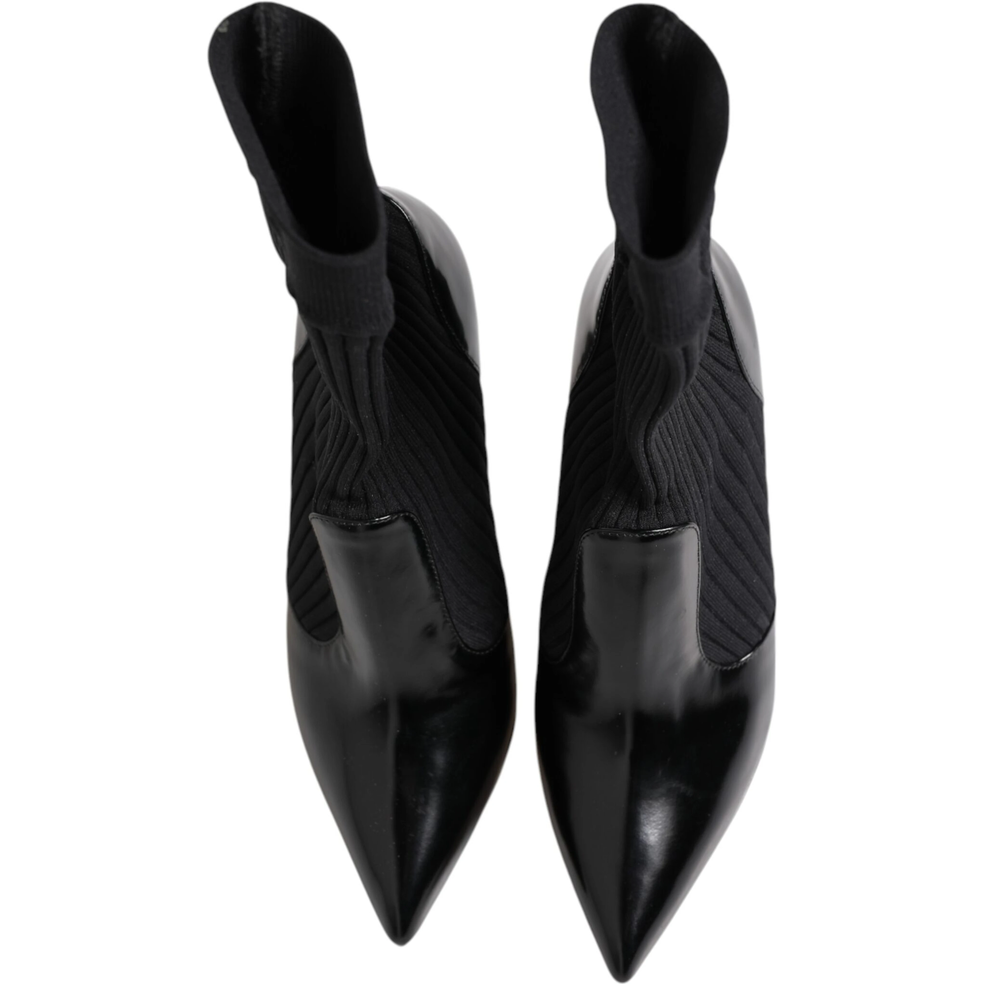 Black Stretch Stilettos Booties Socks Shoes