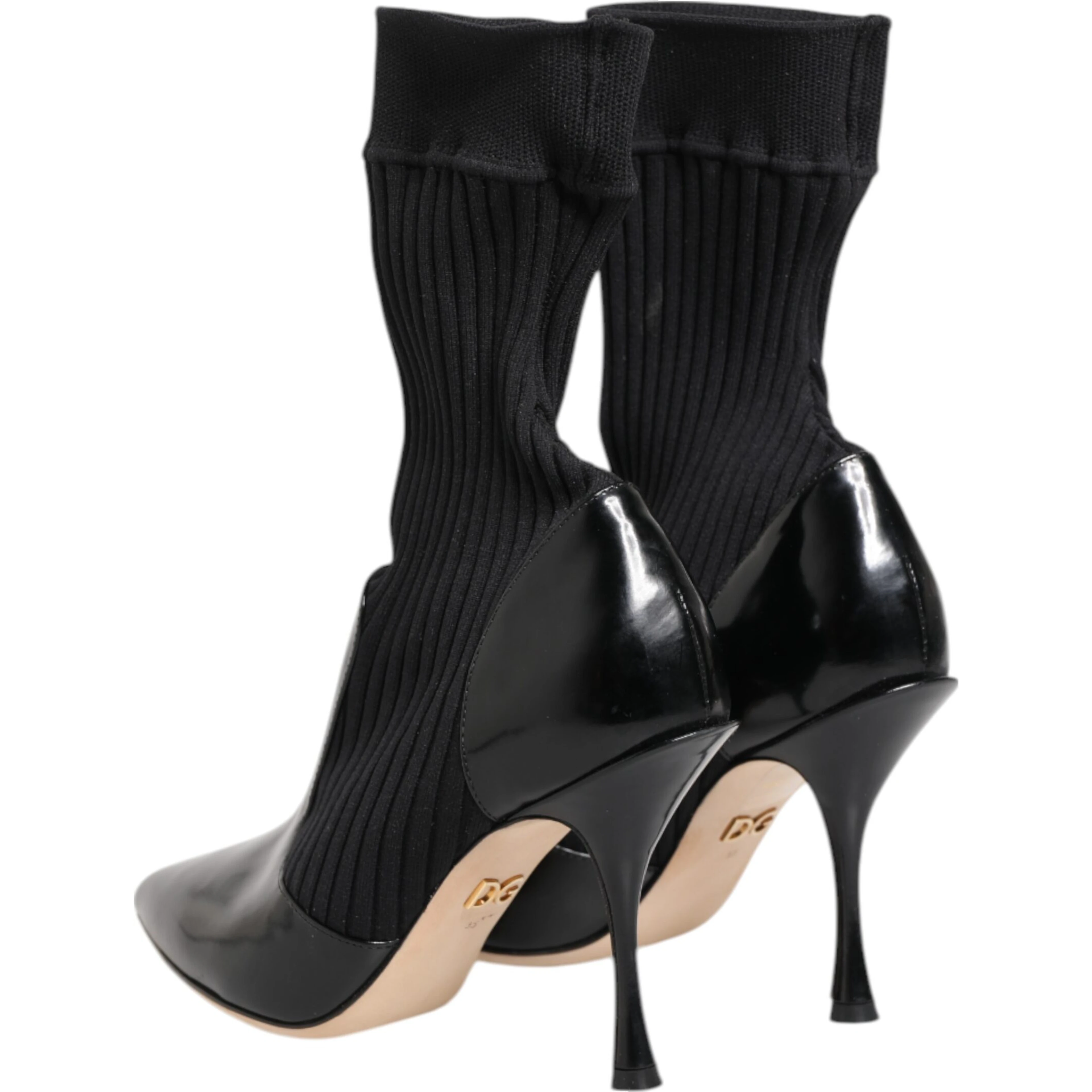 Black Stretch Stilettos Booties Socks Shoes