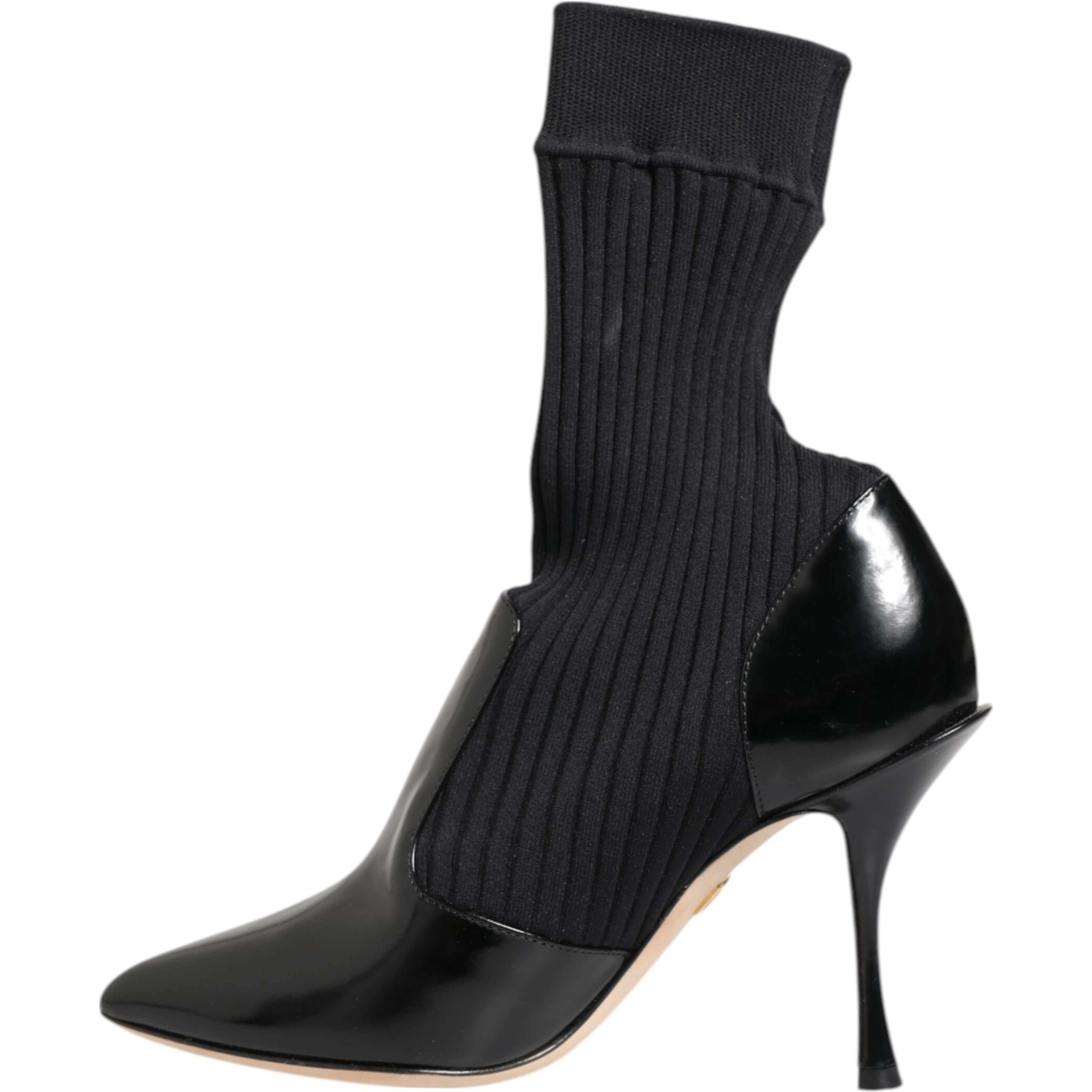 Black Stretch Stilettos Booties Socks Shoes