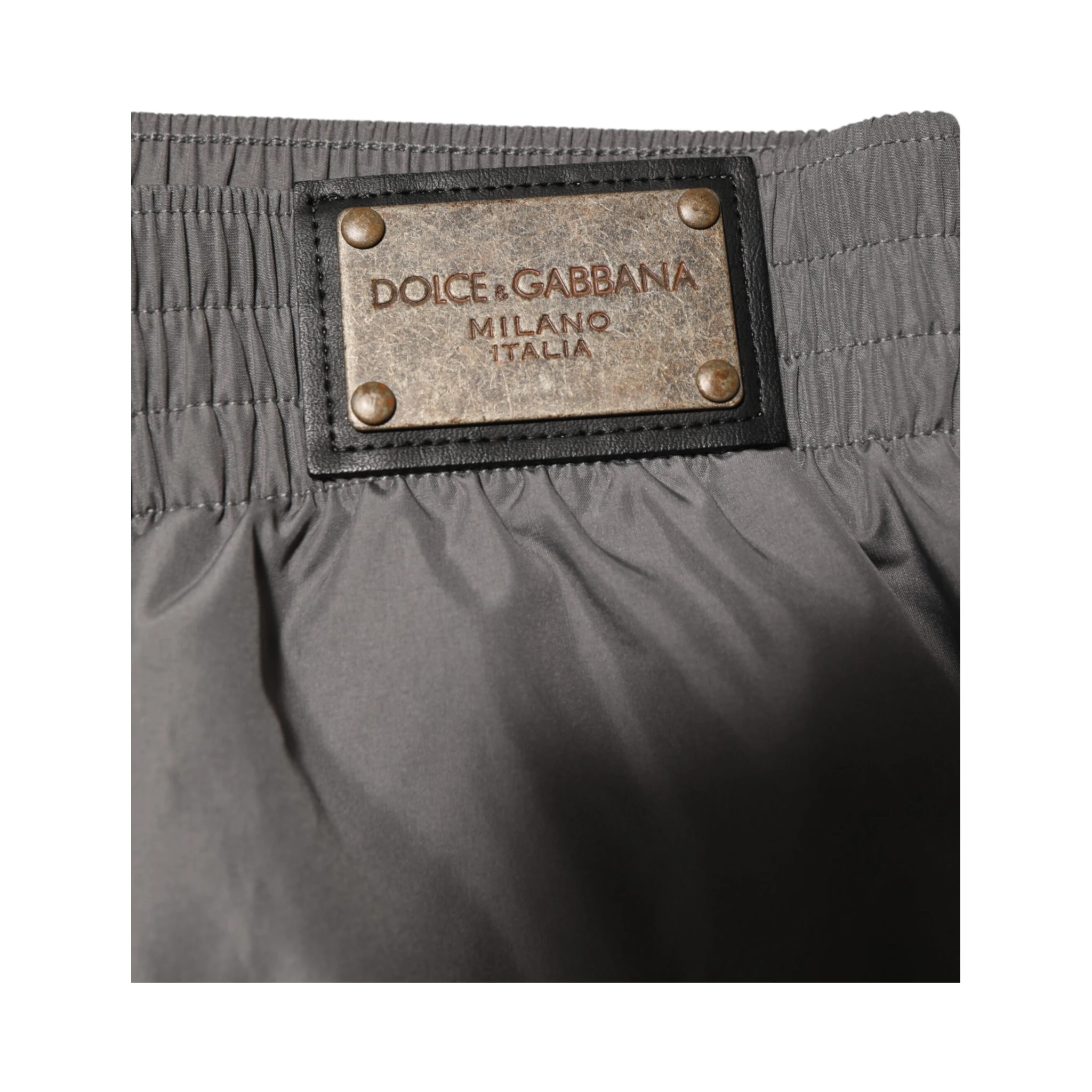 Light Gray Nylon Elastic Waist Shorts Swimwear