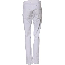 White Floral Sequined Embroid GIRLY Denim Jeans