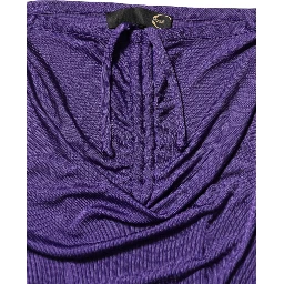 Purple Viscose Elastane Strapless Bodycon Dress