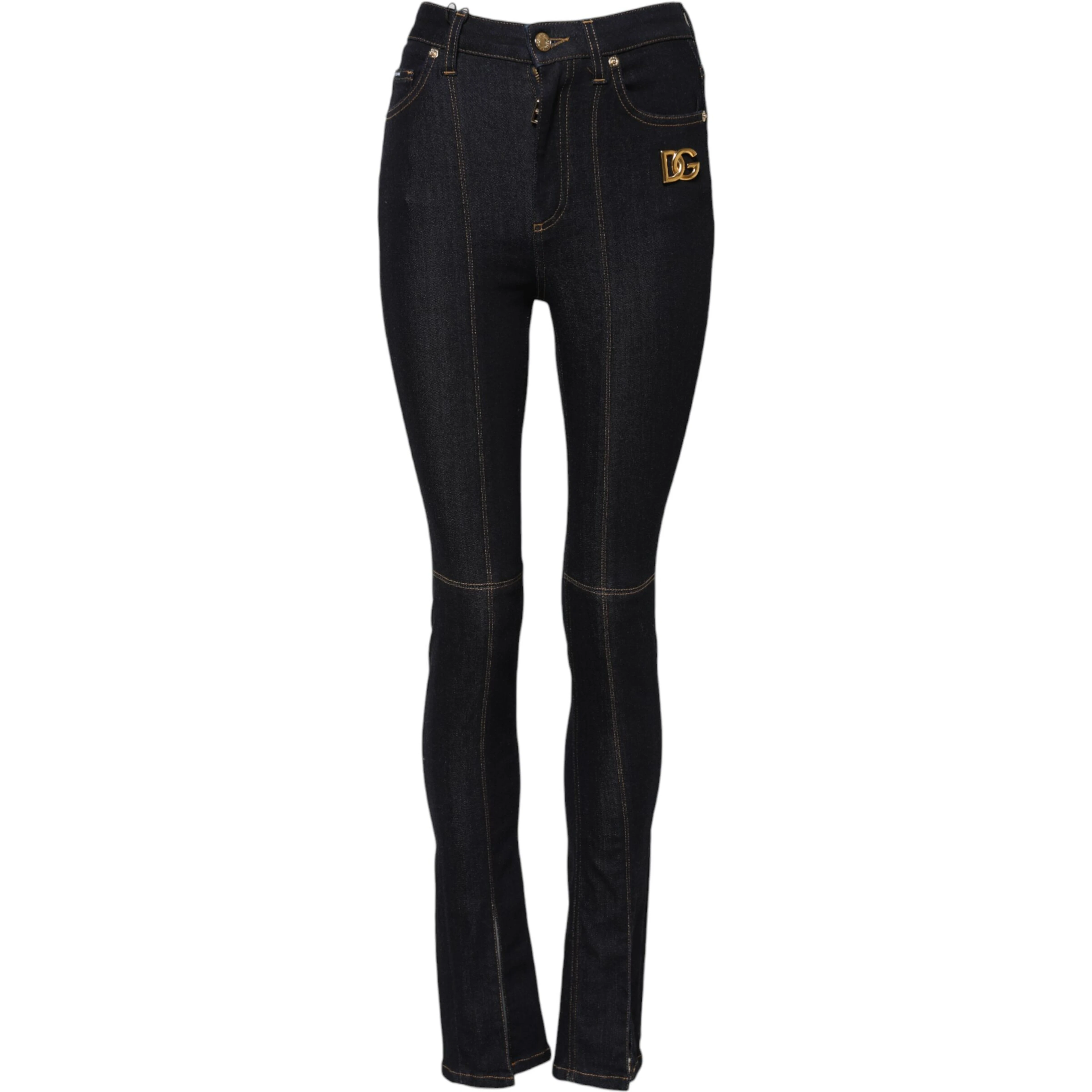 Blue Cotton High Waist Skinny Denim Jeans