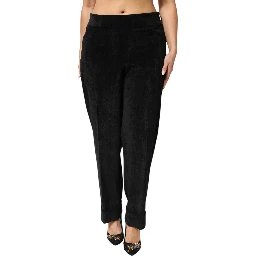 Black High Waist Straight Dress Trouser Pants