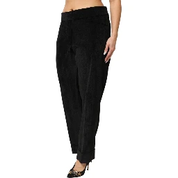 Black High Waist Straight Dress Trouser Pants