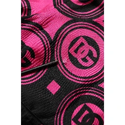 Pink Black Silk Logo Print DG Pattern Shorts