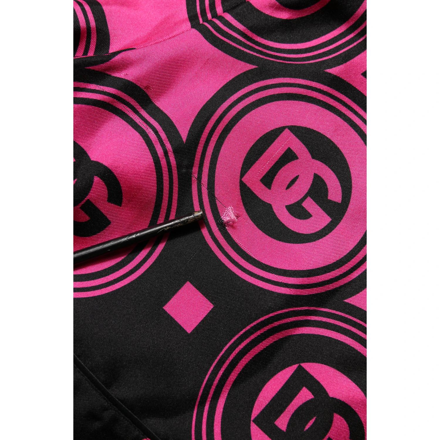 Pink Black Silk Logo Print DG Pattern Shorts