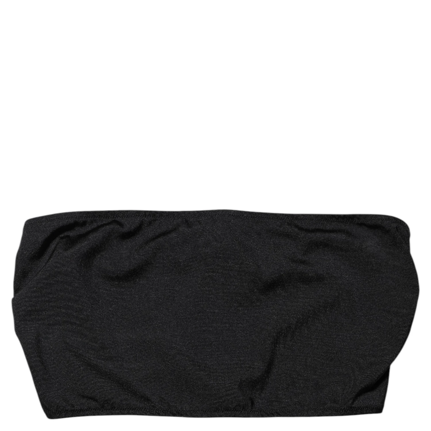 Black Nylon Blend Bandeau Strapless Tube Top