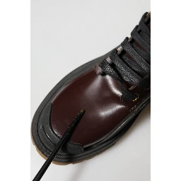 Maroon Leather Mid Calf Biker Boots Shoes