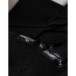 Black Viscose Turtle Neck Crop Pullover Top