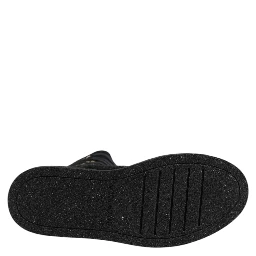Black Alpaca Wool Suede Mid Calf Boots Shoes