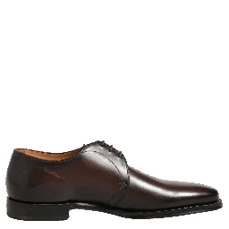 Brown Leather Lace Up Dress Men Derby Shoes