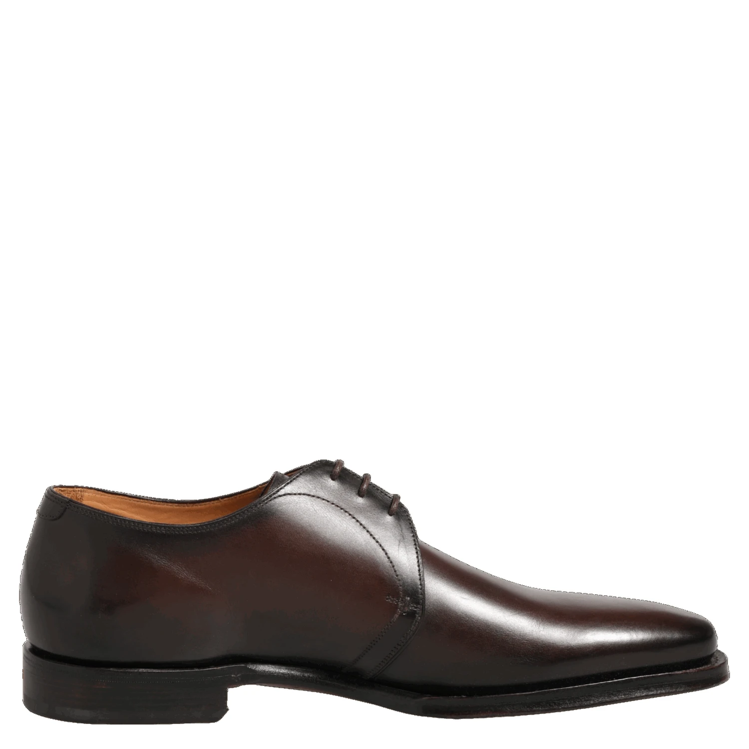 Brown Leather Lace Up Dress Men Derby Shoes