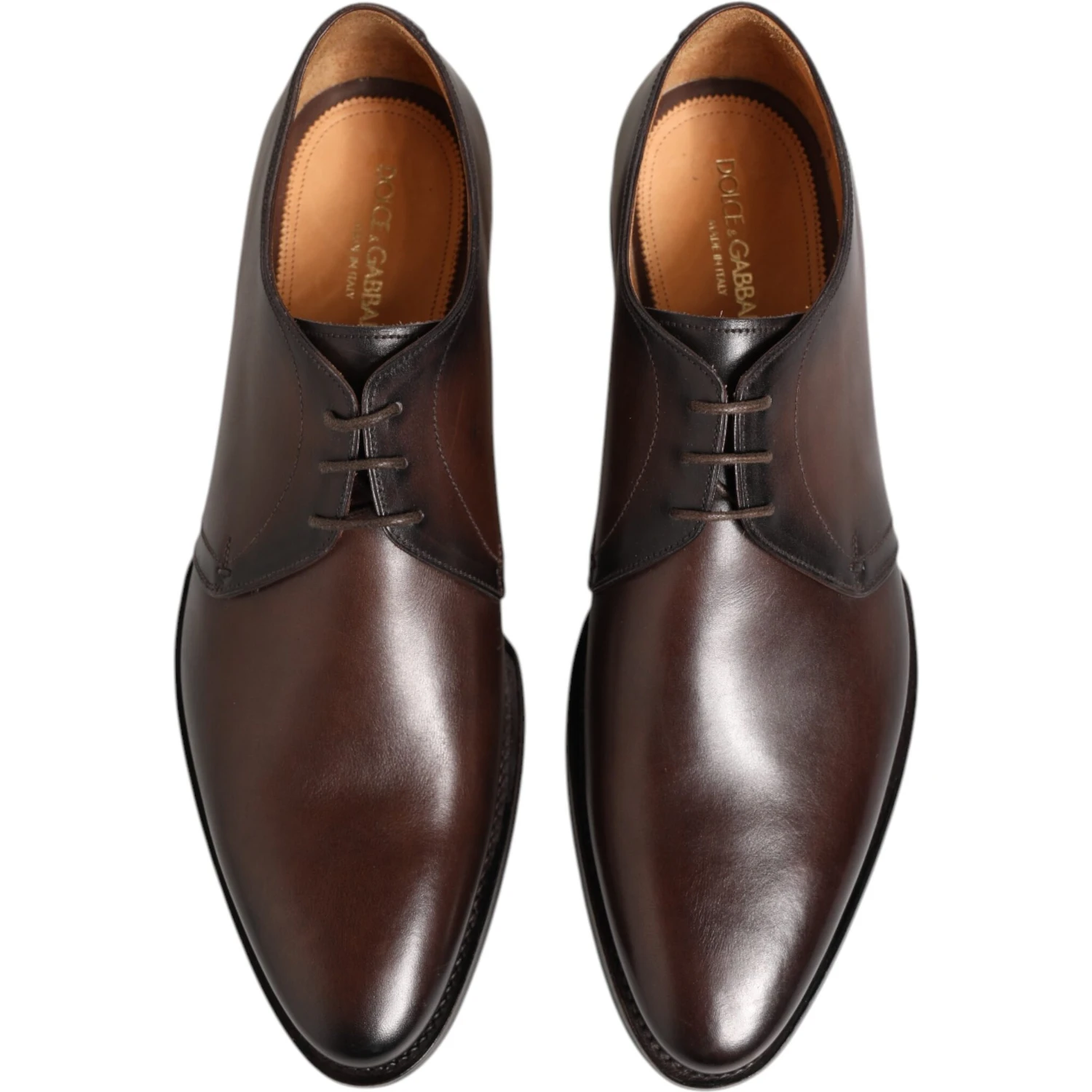 Brown Leather Lace Up Dress Men Derby Shoes
