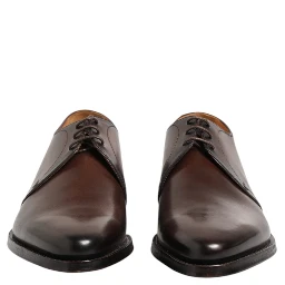 Brown Leather Lace Up Dress Men Derby Shoes