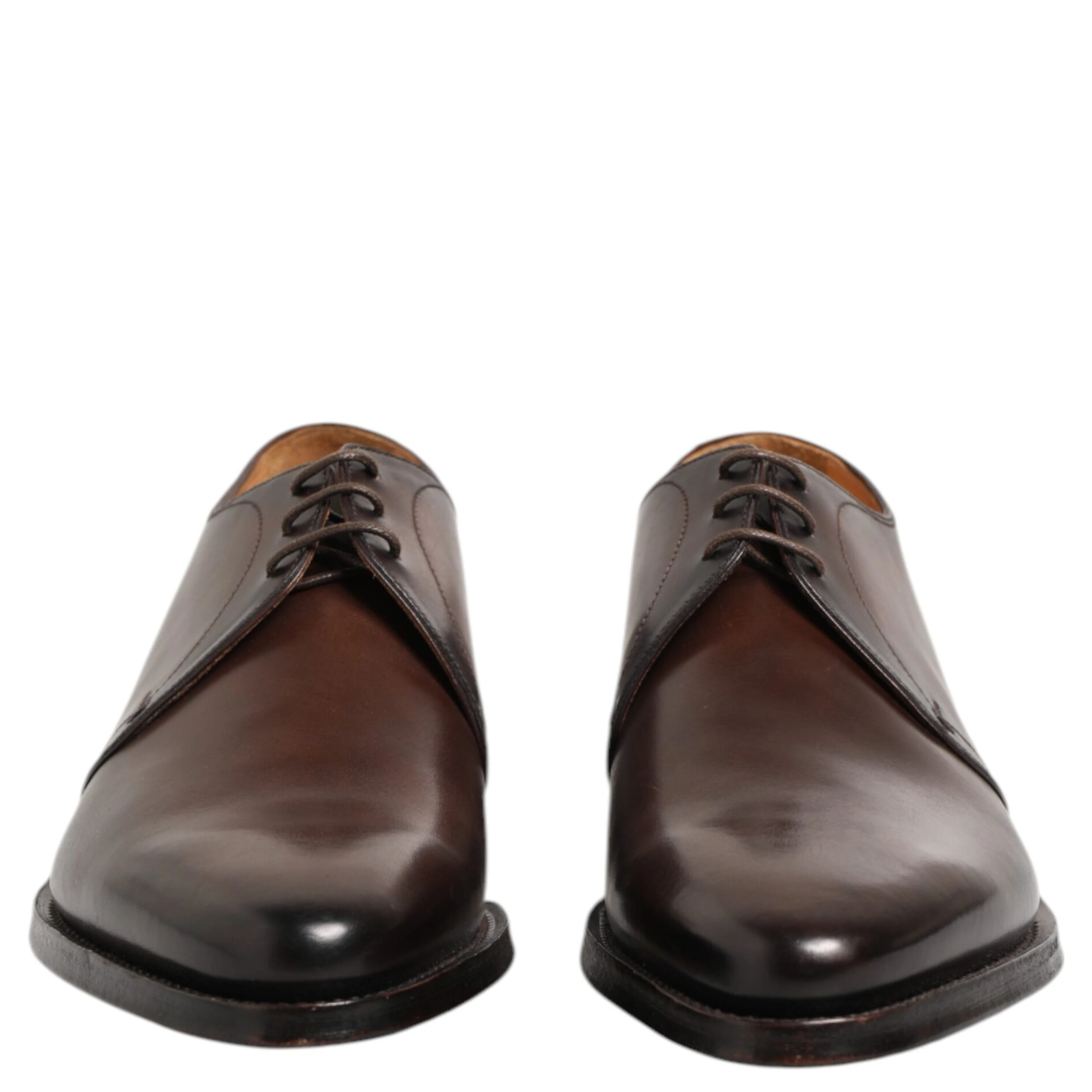 Brown Leather Lace Up Dress Men Derby Shoes