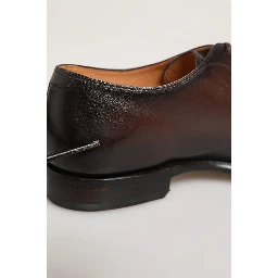Brown Leather Lace Up Dress Men Derby Shoes