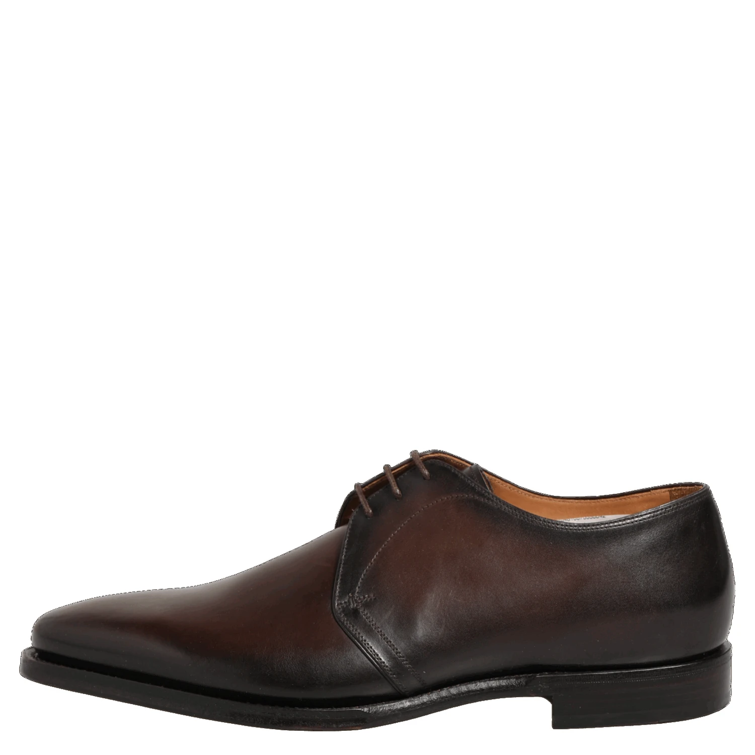 Brown Leather Lace Up Dress Men Derby Shoes