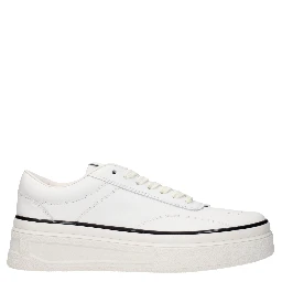 White Leather Platform Sneakers