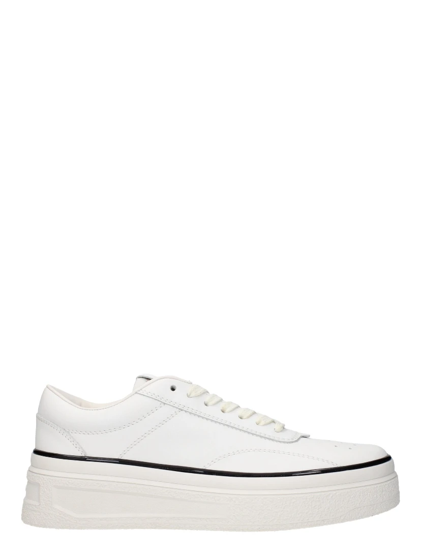 White Leather Platform Sneakers
