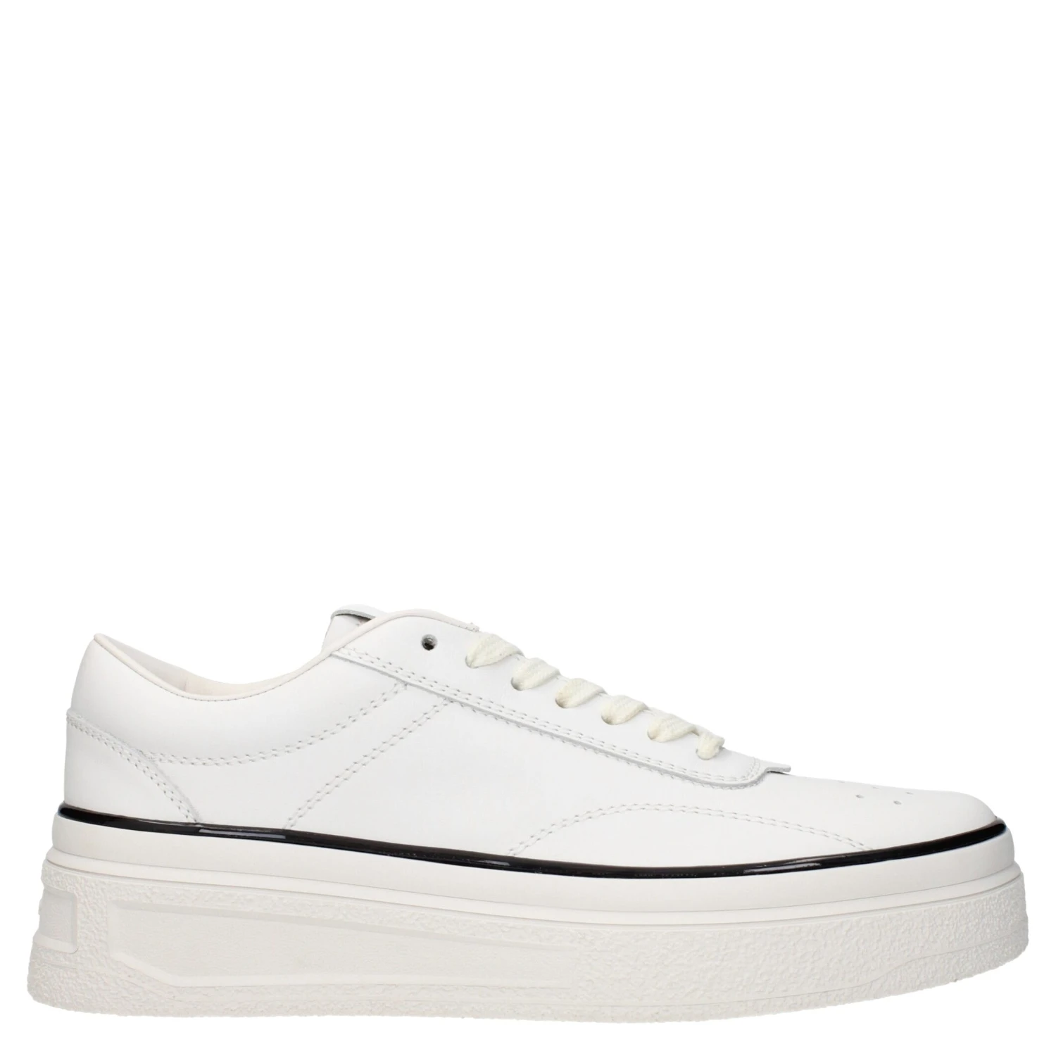White Leather Platform Sneakers