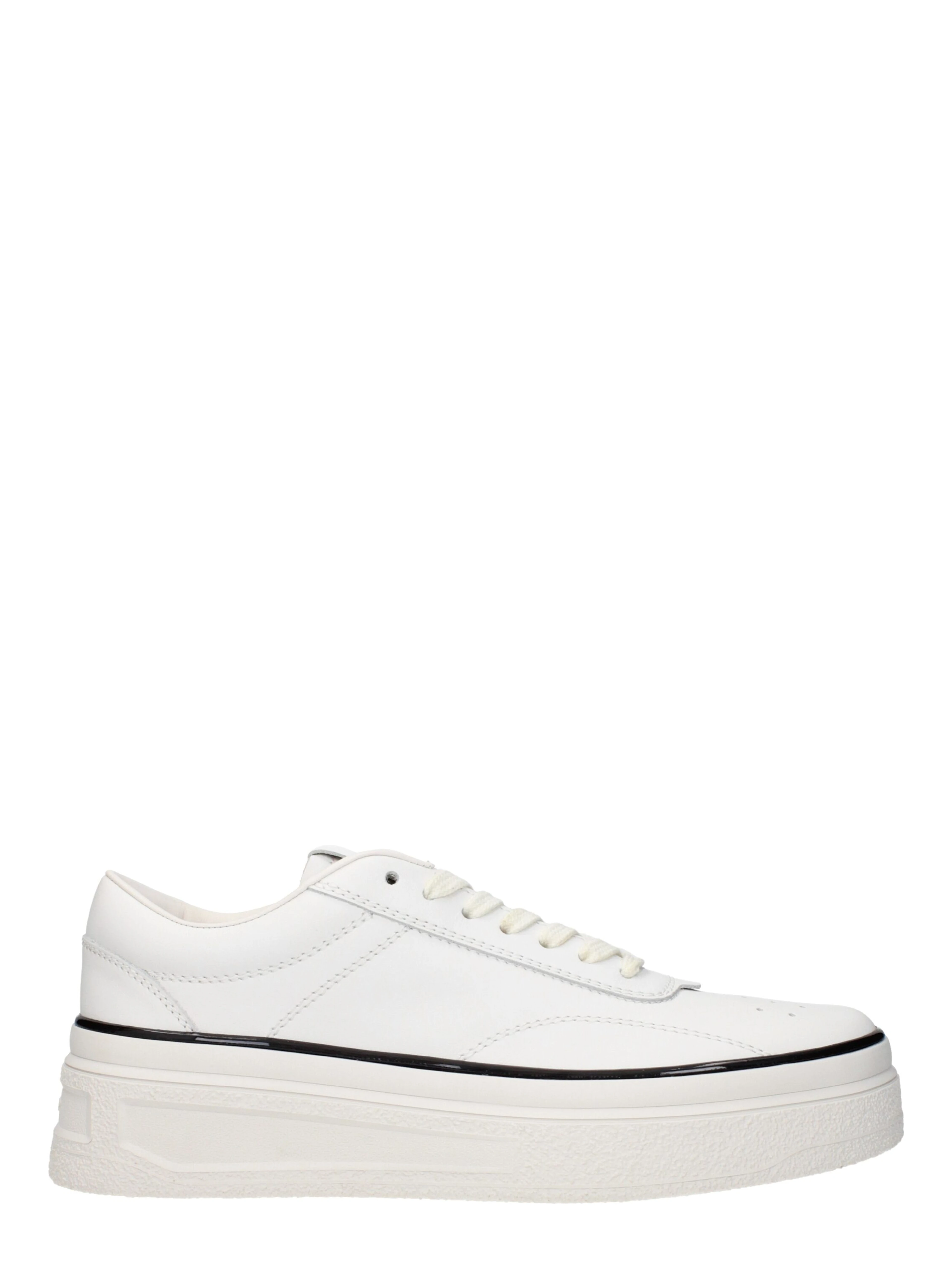 White Leather Platform Sneakers