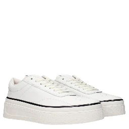 White Leather Platform Sneakers