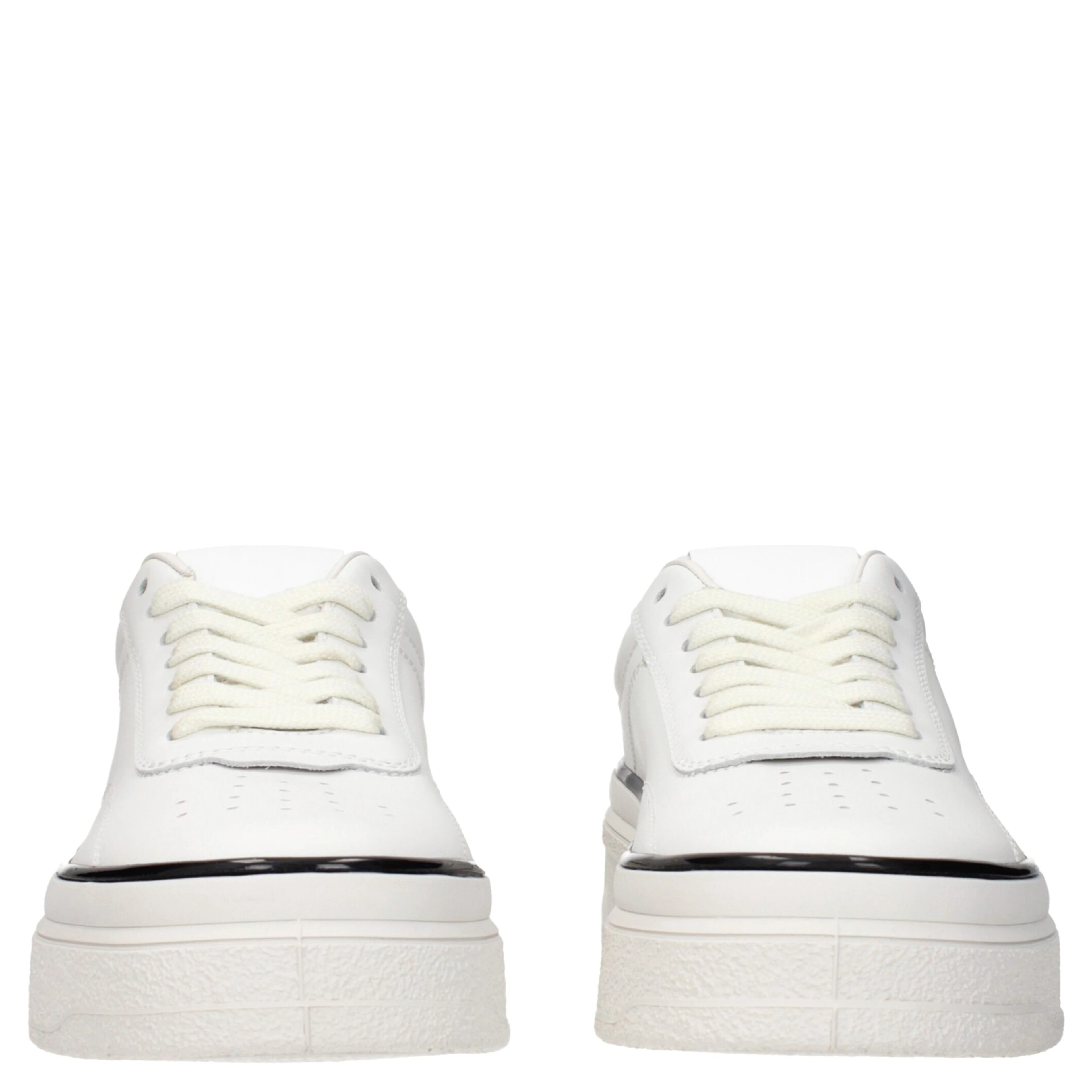 White Leather Platform Sneakers