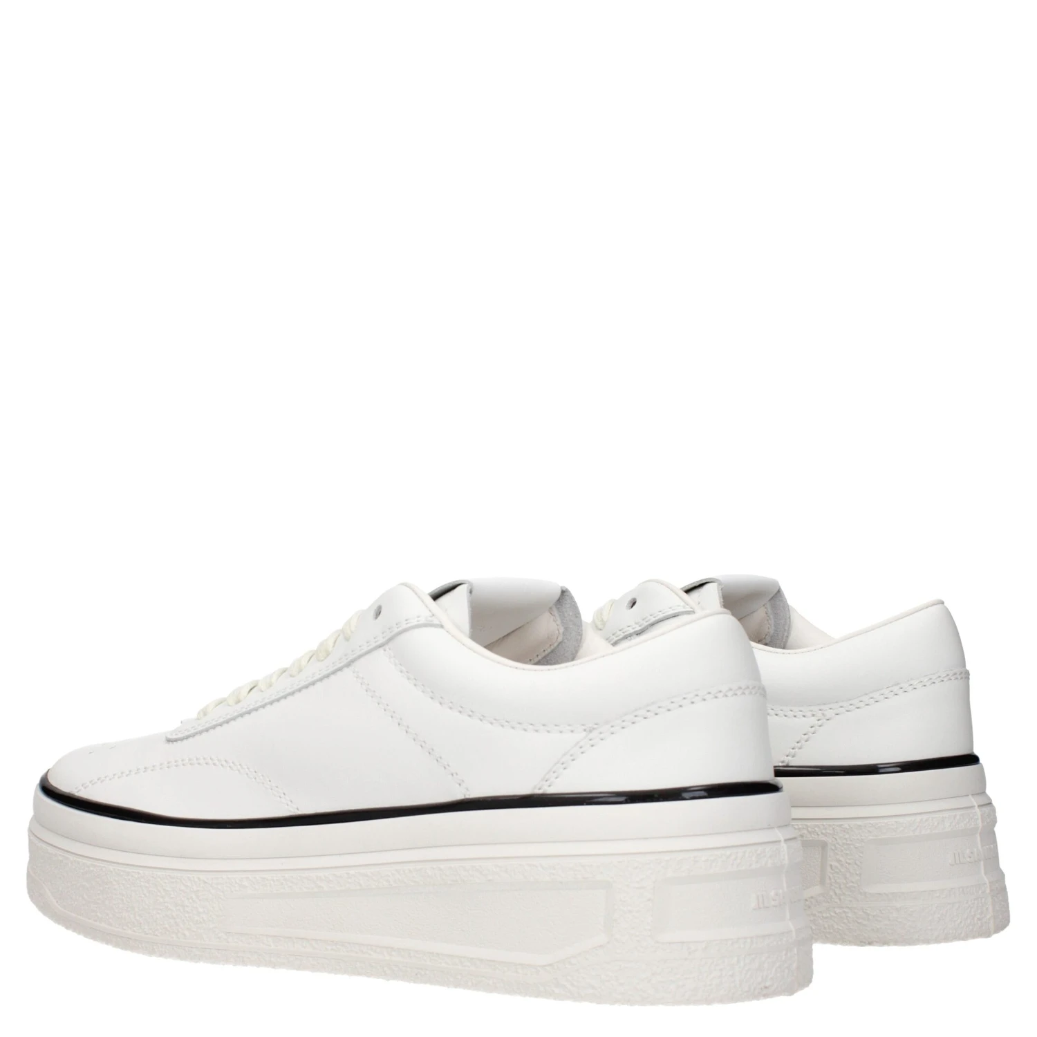 White Leather Platform Sneakers