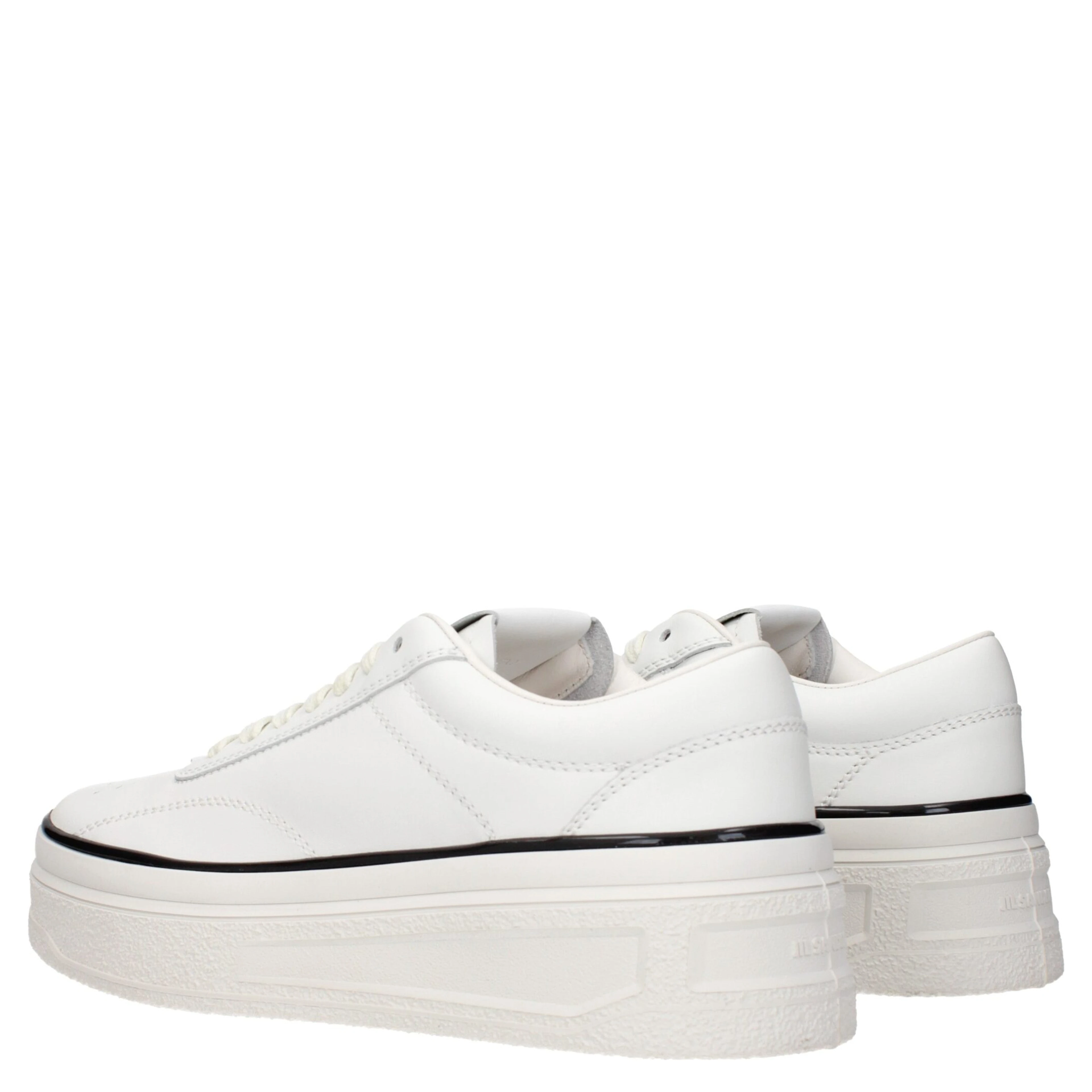 White Leather Platform Sneakers