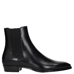 Black Leather Ankle Boots
