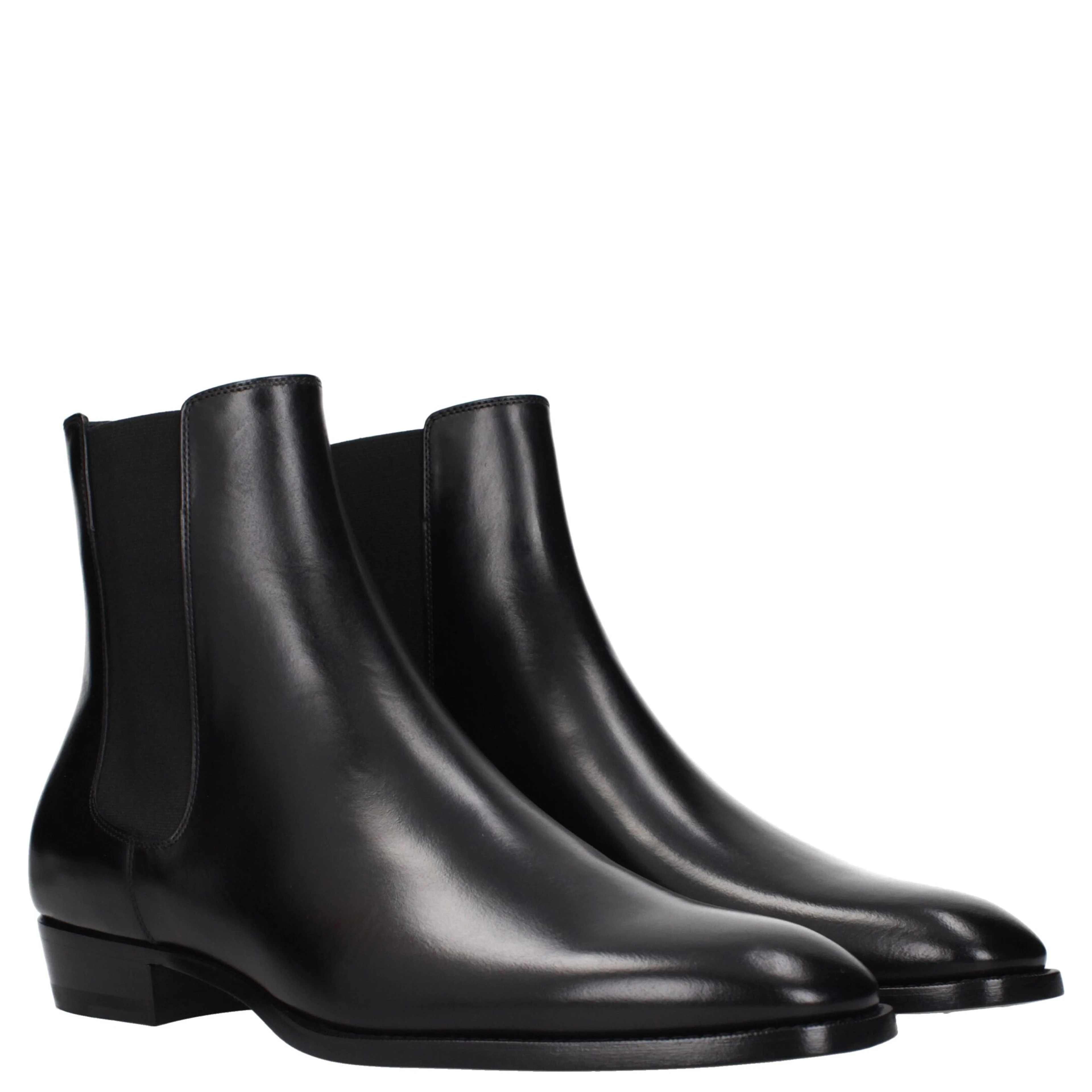 Black Leather Ankle Boots