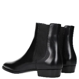 Black Leather Ankle Boots