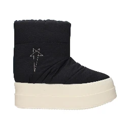 Black Fabric Ankle Boots