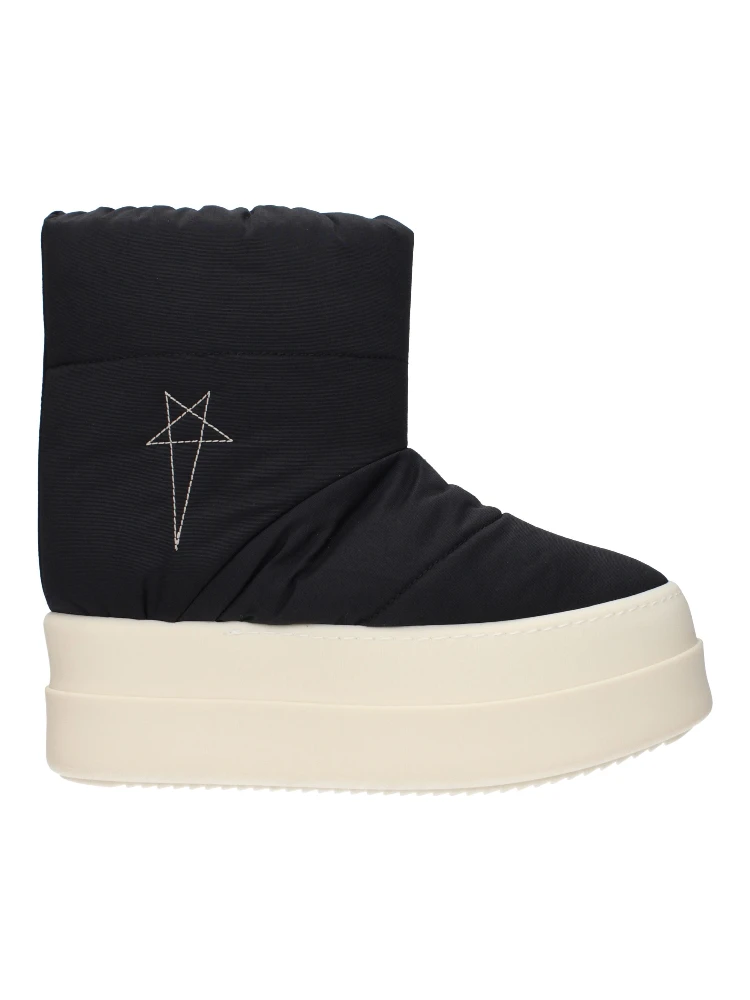 Black Fabric Ankle Boots